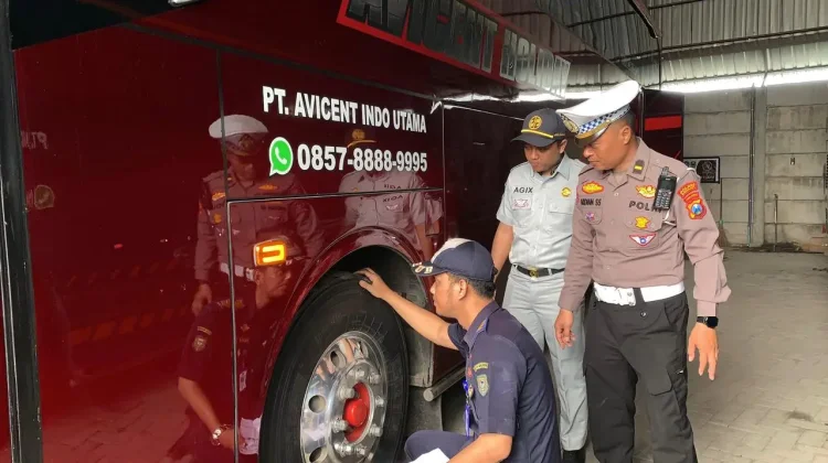 Satlantas Polres Madiun Kota Gelar Inspeksi PO Bus